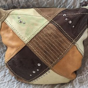 FOSSIL Patchwork Leather Crossbody Handbag